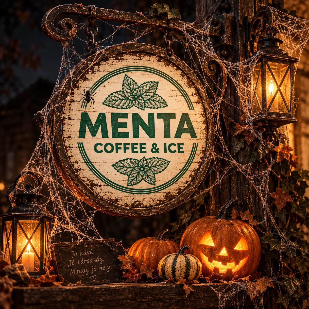 A Halloween Bázis a Menta Coffee & Ice udvarán
